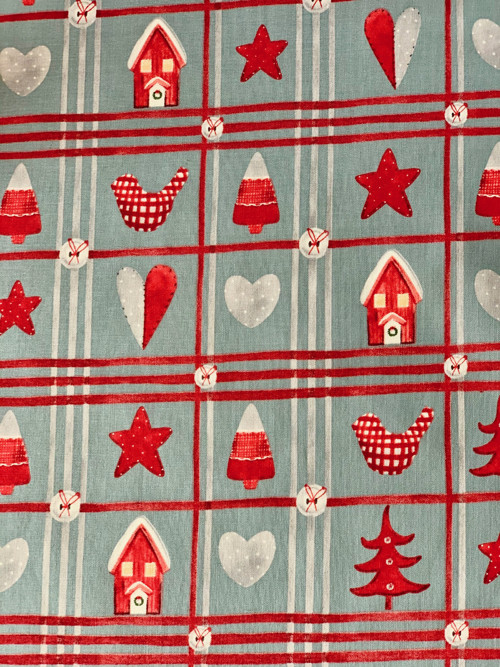 Vánoční velký běhoun-vánoční patchwork na šedé — foto 2