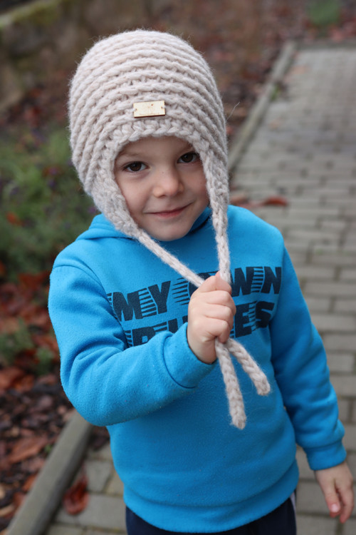 Ušanka světle béžová — foto 4