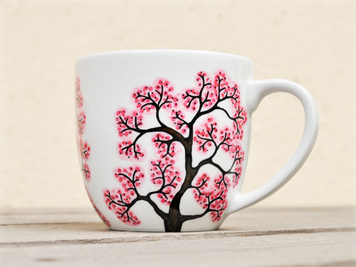 Maľovaný hrnček - Sakura 350 ml — foto 3