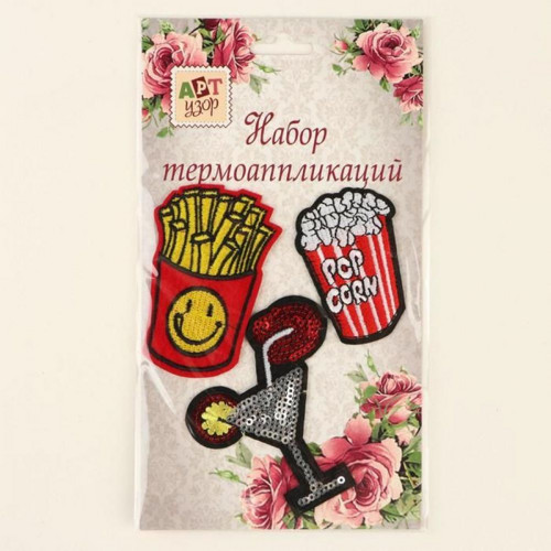Sada samolepek "Koktejl, popcorn, brambory", 3 ks — foto 2