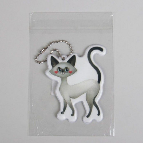 2 ks, reflexní prvek "Cat", 6 × 8 cm, šedá — foto 5