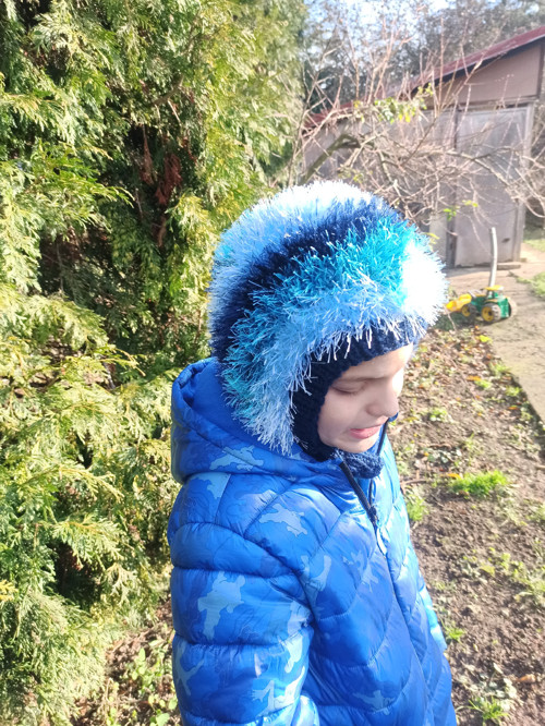 Dětská kukla PRUHOVANÁ DO MODRA — foto 6