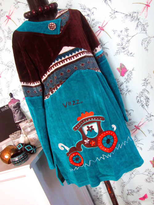 Mikinošaty tunika patchwork — foto 2