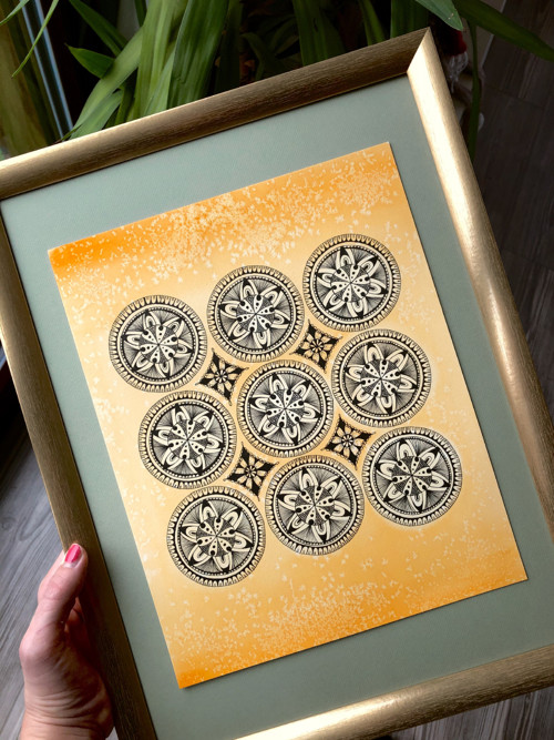 Vytrvalost, mandala, originál — foto 6