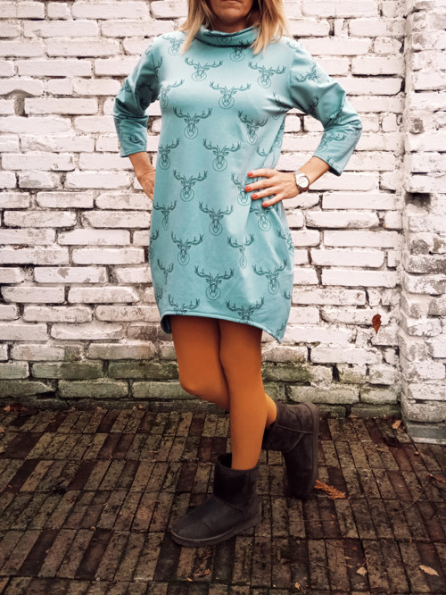 Deer světlé petrolejové- oversized,kapsy — foto 3