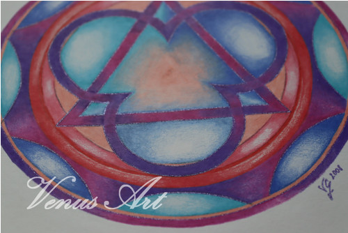 Originál mystická mandala Svatá trojice — foto 4