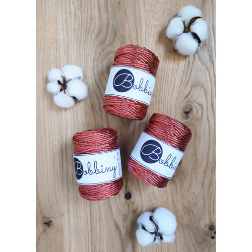 Bobbiny Macrame Regular 3mm - metalická měděná- 2m — foto 3