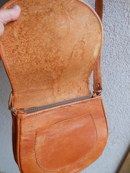 Kožená, tkaná vintage kabela — foto 2