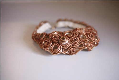 Zipper necklace - Bronz spirals — foto 4
