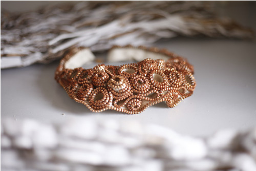 Zipper necklace - Bronz spirals — foto 5