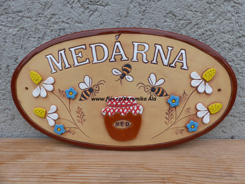 Oválná cedule ,,MEDÁRNA " / na objednávku — foto 2
