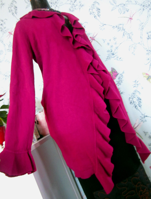 Kardigan boho fuchsiový — foto 2