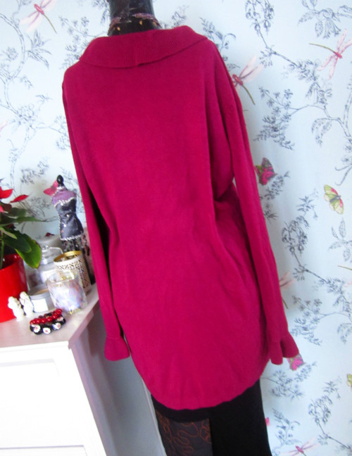 Kardigan boho fuchsiový — foto 5