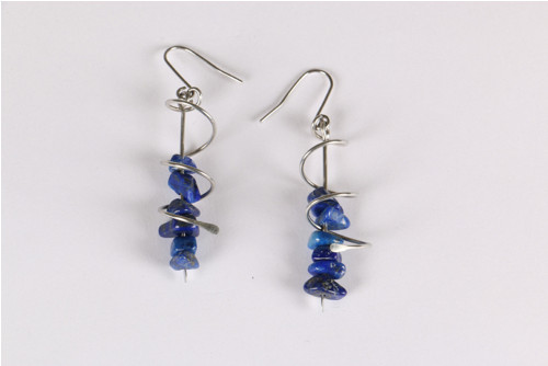 Závěsné náušnice + lapis lazuli — foto 2