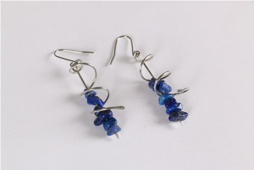Závěsné náušnice + lapis lazuli — foto 4