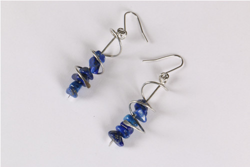Závěsné náušnice + lapis lazuli — foto 3