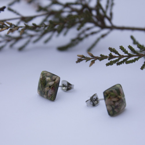 Náušnice vřes 1cm - chir. ocel — foto 6