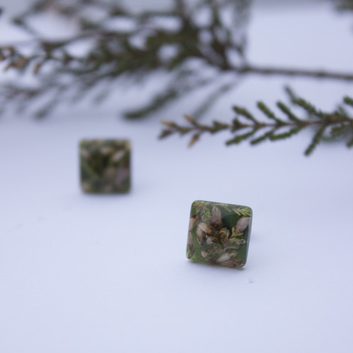 Náušnice vřes 1cm - chir. ocel — foto 3