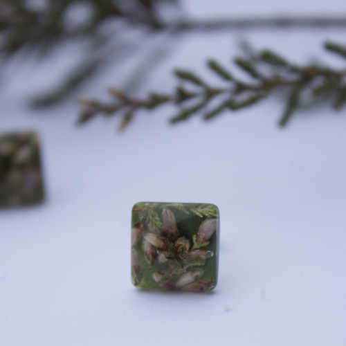 Náušnice vřes 1cm - chir. ocel — foto 5