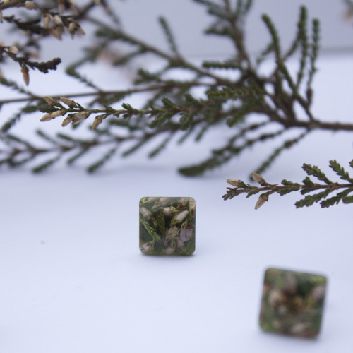 Náušnice vřes 1cm - chir. ocel — foto 4