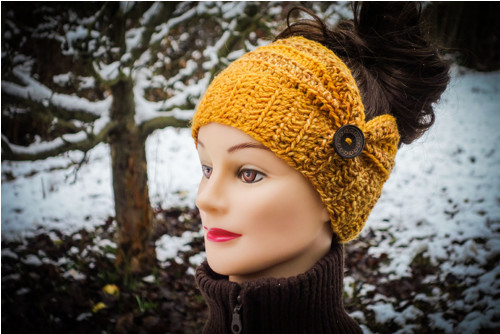 Čelenka - 3v1 háčkovaná - slunečný melír — foto 4
