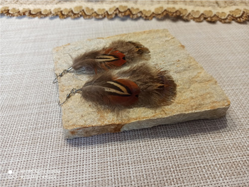 Pírkové náušnice nature — foto 2