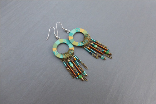 Náušnice kola s korálky — foto 3