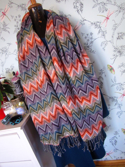Boho mega šál cikcak — foto 3