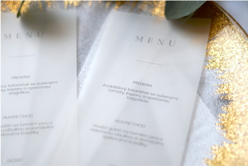 Minimalistické svatební MENU - transparent — foto 3