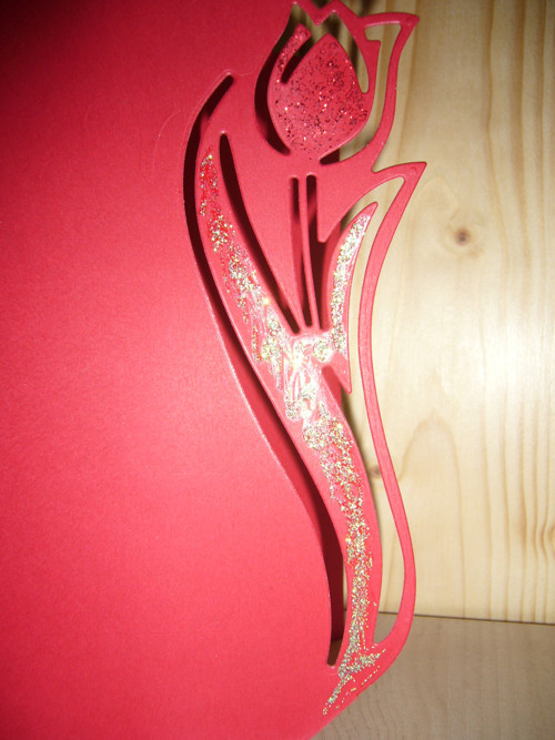 Přání červené s glitry — foto 4