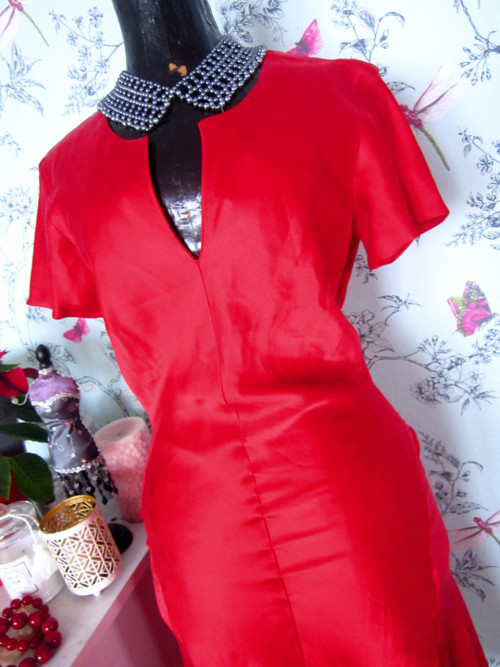 Šaty fatal red, 100% hedvábí — foto 2