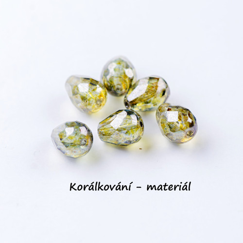 Skleněné broušené korálky kapka 6ks — foto 4