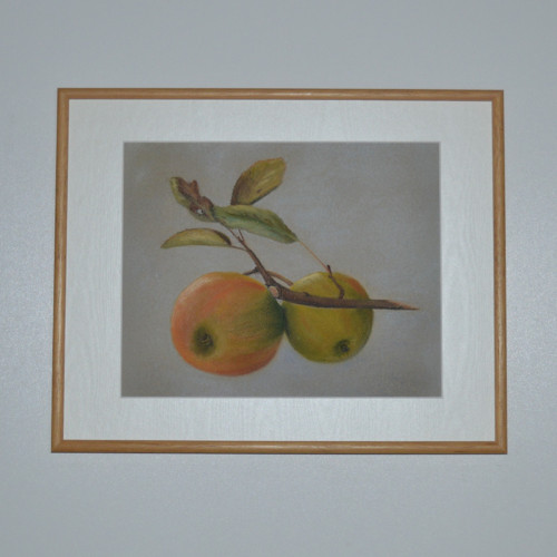 Originál suchý pastel- Jablíčka - 30 x 24 cm — foto 4