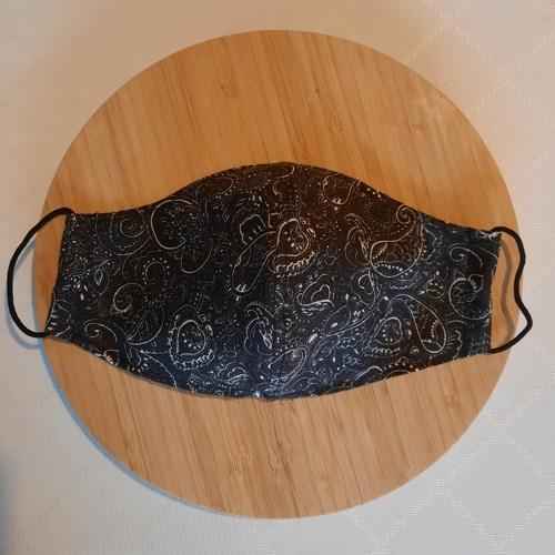 Rouška dvouvrstvá dámská - černá se vzorem — foto 2