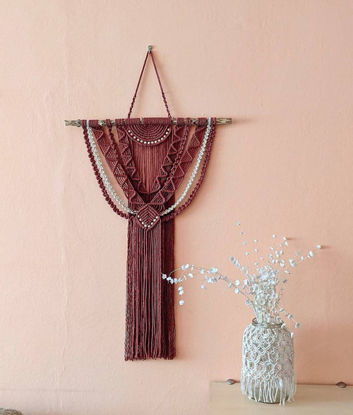 Macramé Boho záves divá ruža — foto 2