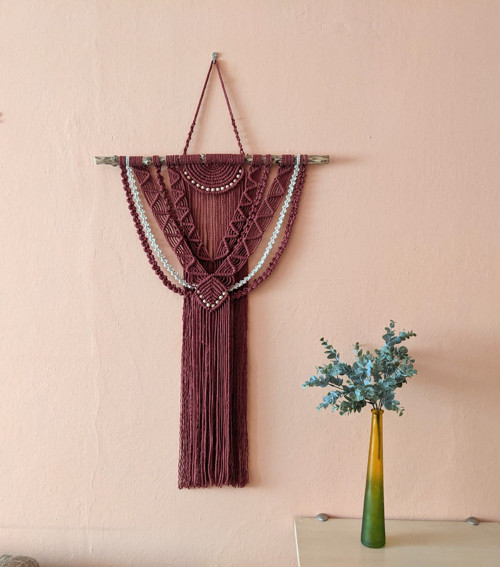 Macramé Boho záves divá ruža — foto 5