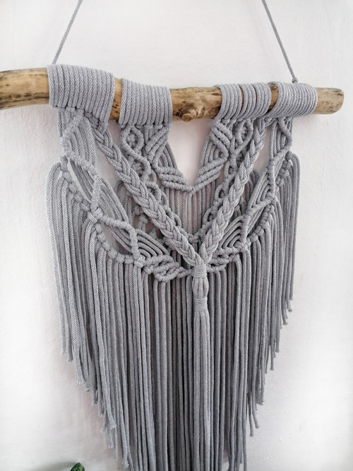 Macrame dekorace v šedé barvě — foto 2