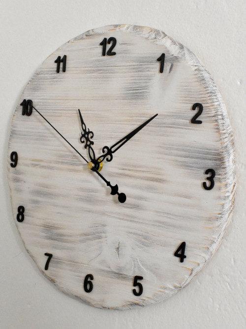 Dřevěné hodiny bílé I. - 30 cm — foto 2