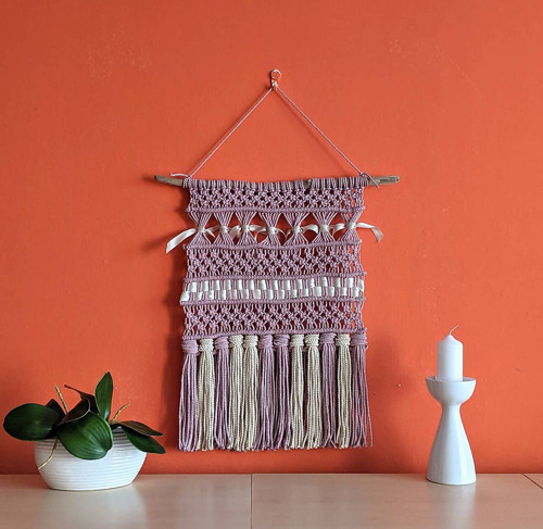 Macramé Boho záves lila — foto 2