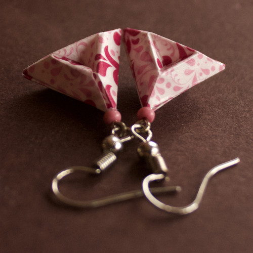 Romantické origami náušnice — foto 3