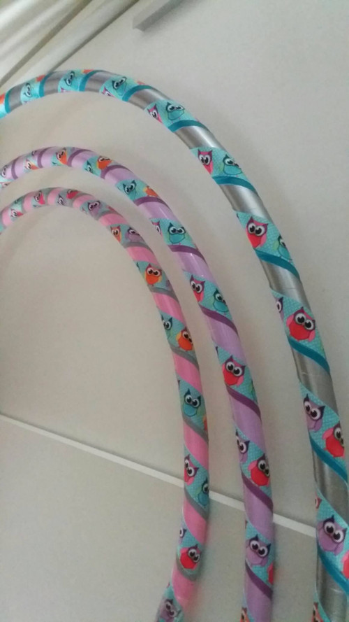 Obruč na hooping Sovičky-růžová 60 cm — foto 4