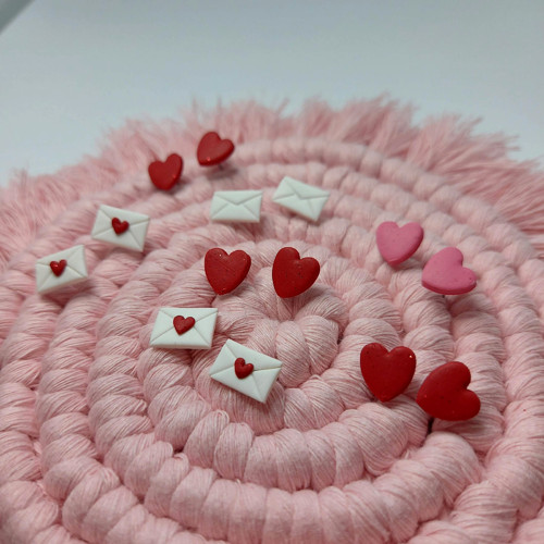 Valentine - náušnice dopisy a srdíčka red — foto 2