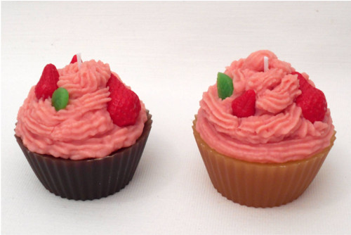 Svíčka jahodový cupcake — foto 5
