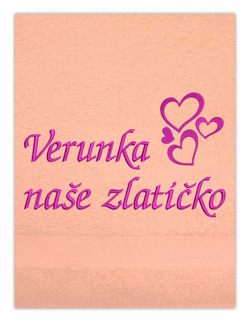 Osuška 4 srdíčka + vlastní text — foto 6