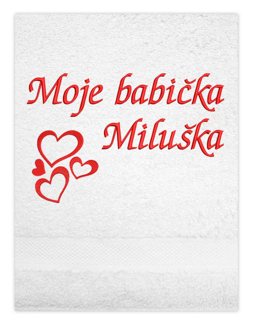 Osuška 4 srdíčka + vlastní text — foto 5