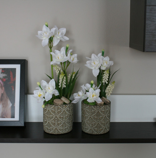Betonové obaly s narciskami — foto 3