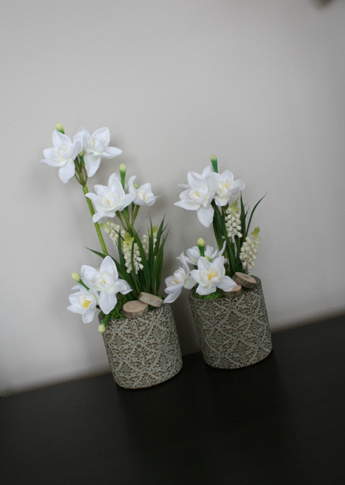 Betonové obaly s narciskami — foto 5