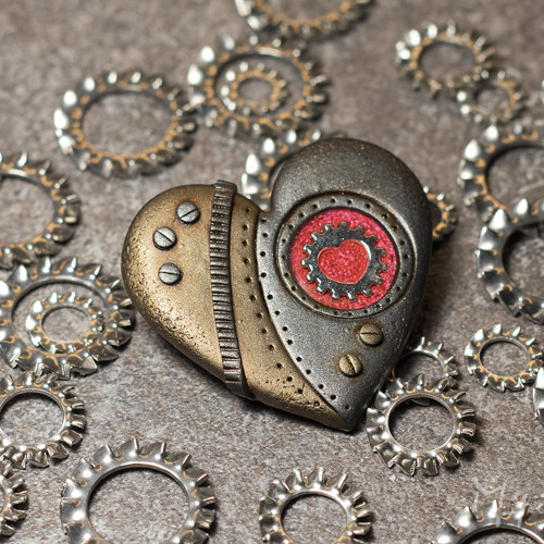 Brož steampunkové srdce — foto 2