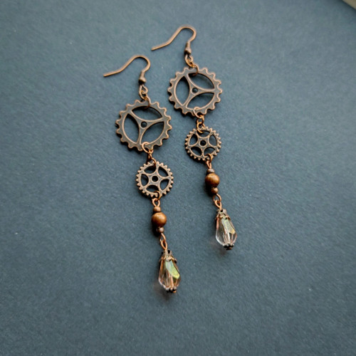 Steampunkové náušnice ozubená kolečka — foto 3