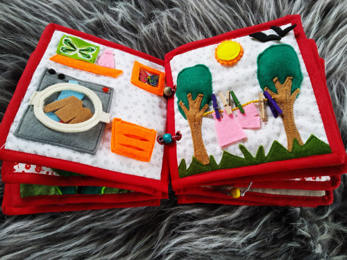 Quiet book - stránka do knihy - PRAČKA — foto 6